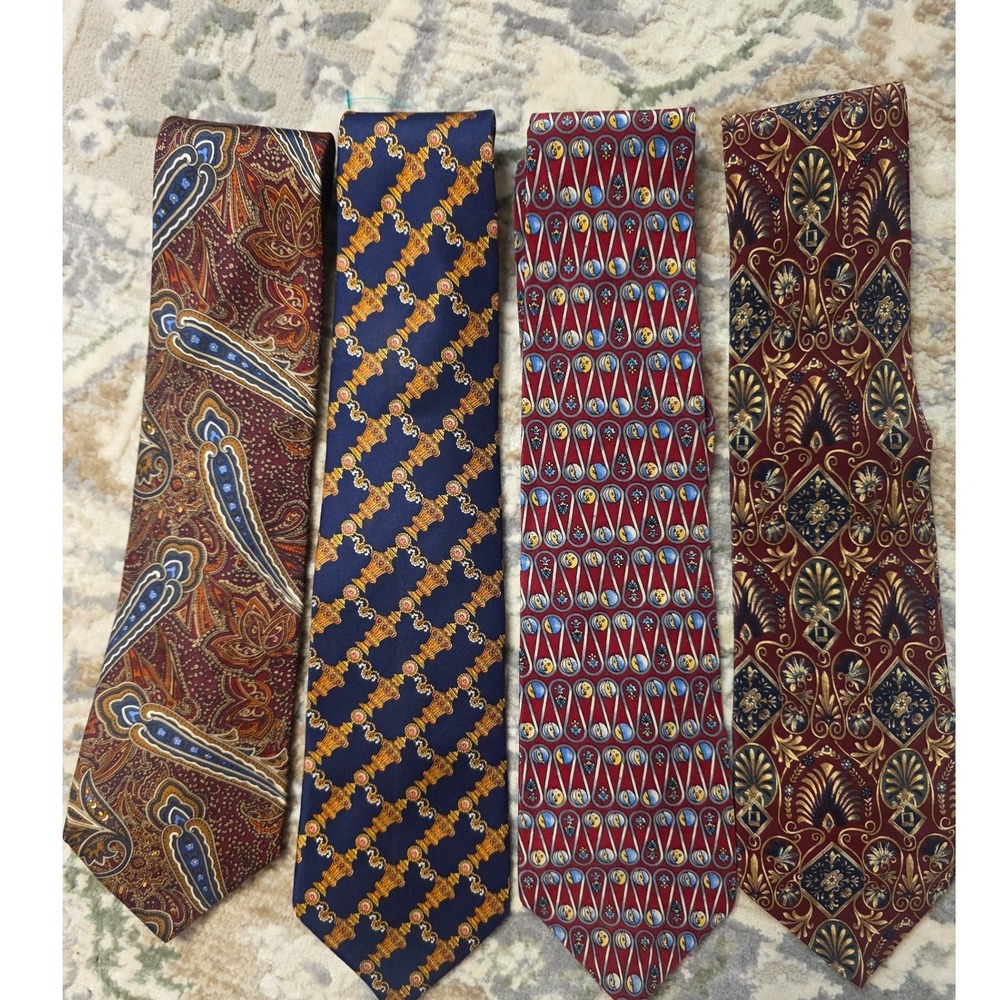 Metropolitan Museum of Art Silk Tie Lot 4 Mens Paisley Geometric Art Inspired